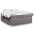 Boxspringbett mit Matratze Grau 200x200 cm Kunstleder
