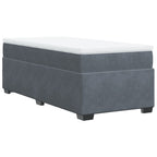 Boxspringbett mit Matratze Dunkelgrau 90x200 cm Samt