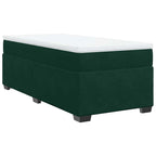 Boxspringbett mit Matratze Dunkelgrün 90x200 cm Samt