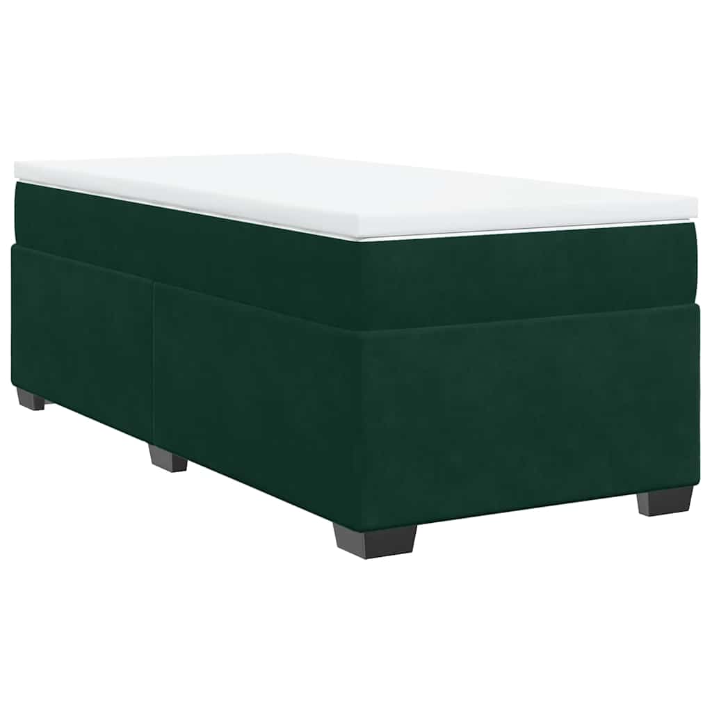 Boxspringbett mit Matratze Dunkelgrün 90x200 cm Samt