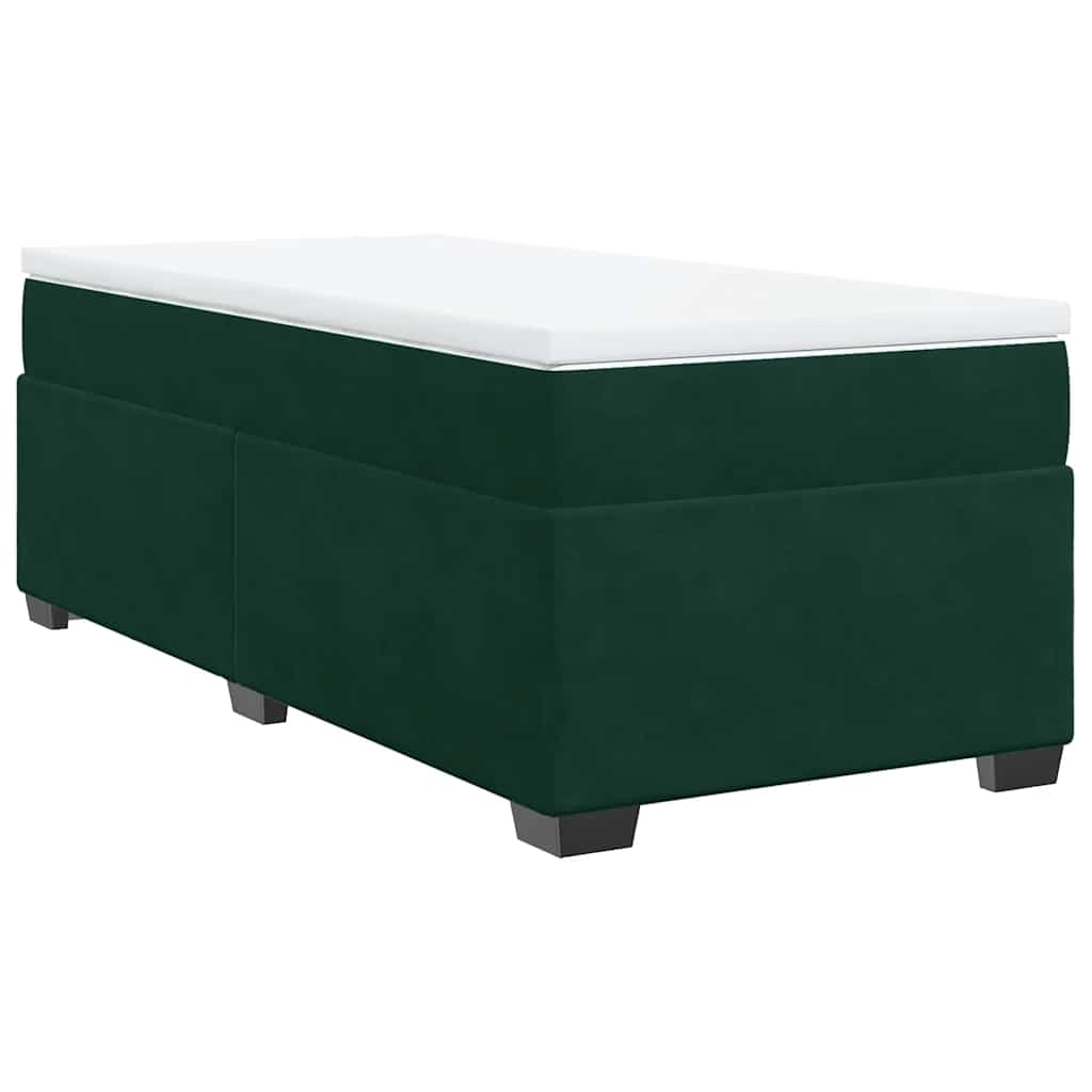 Boxspringbett mit Matratze Dunkelgrün 100x200 cm Samt