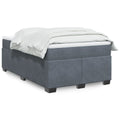 Boxspringbett mit Matratze Dunkelgrau 120x190 cm Samt
