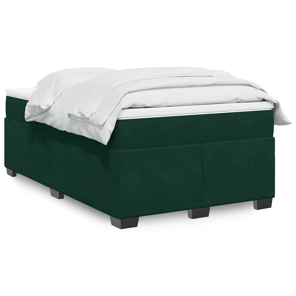 Boxspringbett mit Matratze Dunkelgrün 120x190 cm Samt