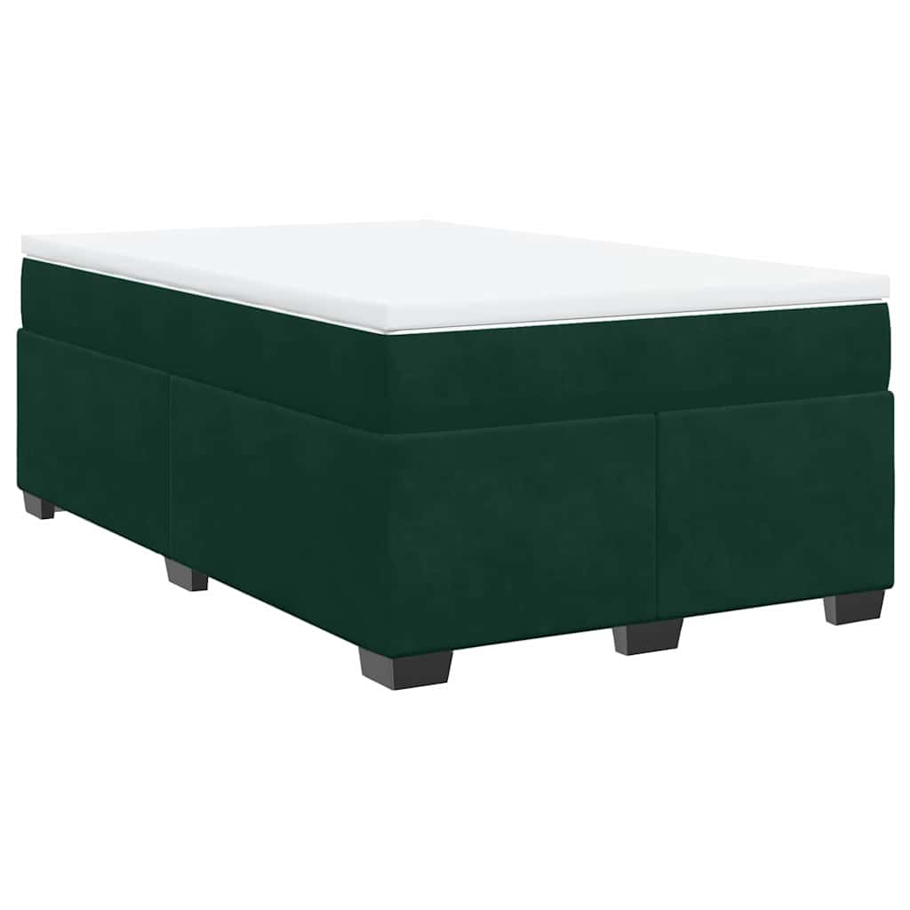 Boxspringbett mit Matratze Dunkelgrün 120x200 cm Samt