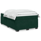 Boxspringbett mit Matratze Dunkelgrün 120x200 cm Samt