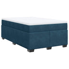 Boxspringbett mit Matratze Dunkelblau 120x200 cm Samt