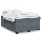 Boxspringbett mit Matratze Dunkelgrau 160x200 cm Samt