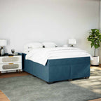 Boxspringbett mit Matratze Dunkelblau 160x200 cm Samt