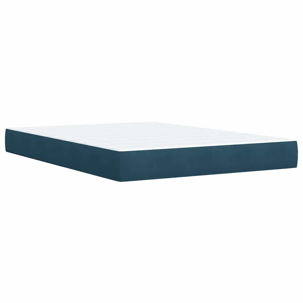 Boxspringbett mit Matratze Dunkelblau 160x200 cm Samt