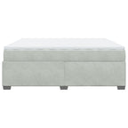Boxspringbett mit Matratze Hellgrau 200x200 cm Samt