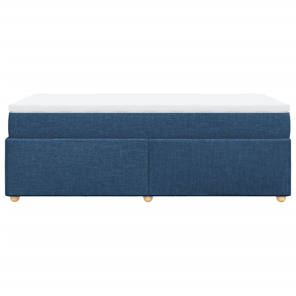 Boxspringbett mit Matratze Blau 80x200 cm Stoff