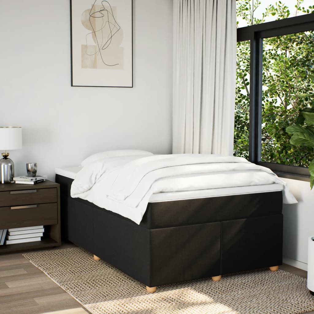 Boxspringbett mit Matratze Schwarz 120x190 cm Stoff