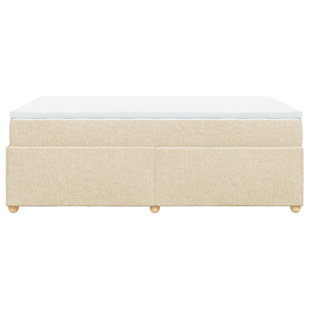 Boxspringbett mit Matratze Creme 120x200 cm Stoff