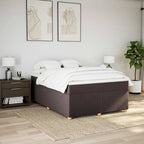 Boxspringbett mit Matratze Dunkelbraun 140x190 cm Stoff