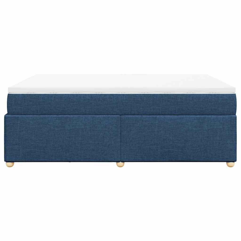 Boxspringbett mit Matratze Blau 140x190 cm Stoff