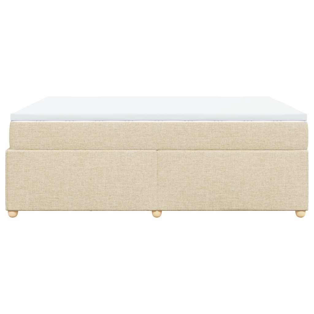 Boxspringbett mit Matratze Creme 140x200 cm Stoff
