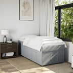 Boxspringbett mit Matratze Hellgrau 90x190 cm Stoff
