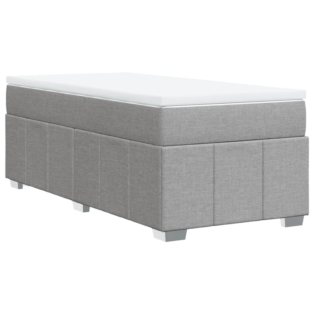 Boxspringbett mit Matratze Hellgrau 90x190 cm Stoff