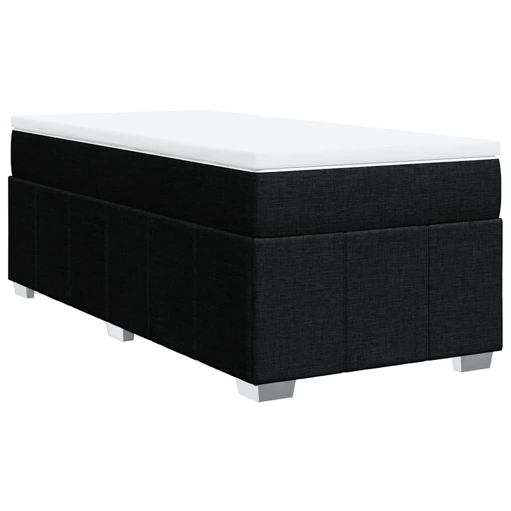 Boxspringbett mit Matratze Schwarz 100x200 cm Stoff