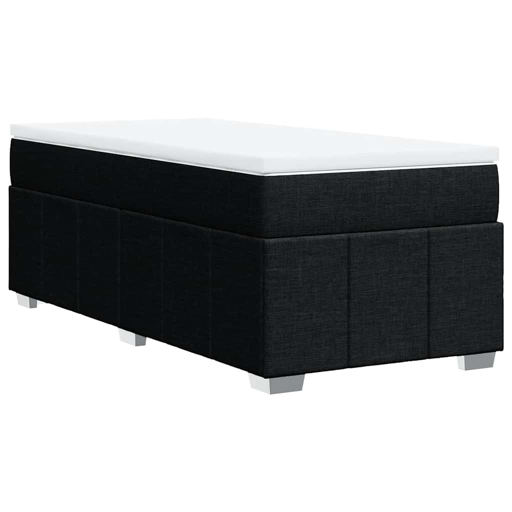 Boxspringbett mit Matratze Schwarz 100x200 cm Stoff