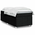 Boxspringbett mit Matratze Schwarz 100x200 cm Stoff