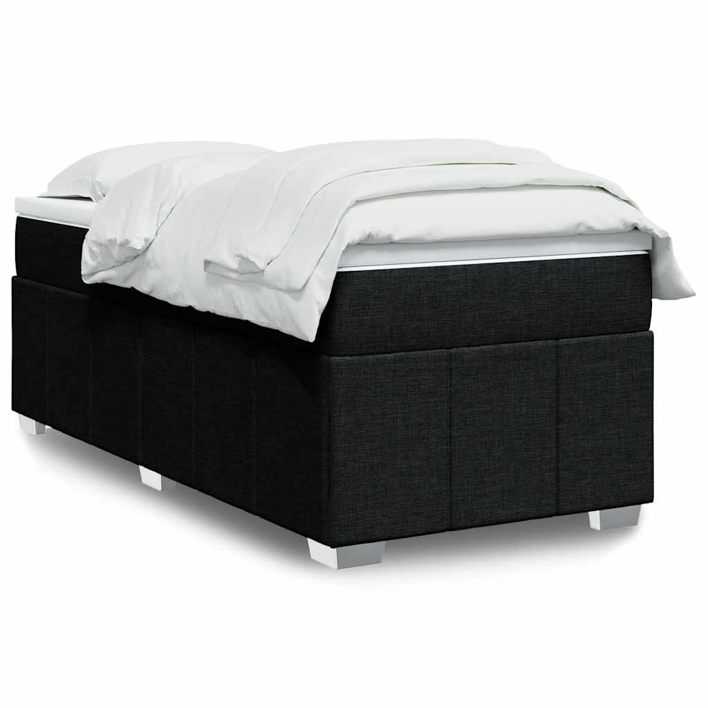 Boxspringbett mit Matratze Schwarz 100x200 cm Stoff