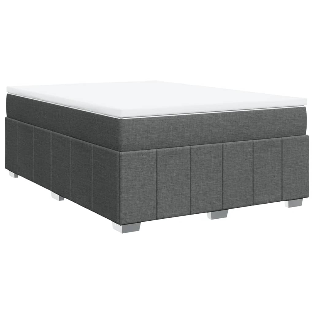 Boxspringbett mit Matratze Dunkelgrau 140x190 cm Stoff