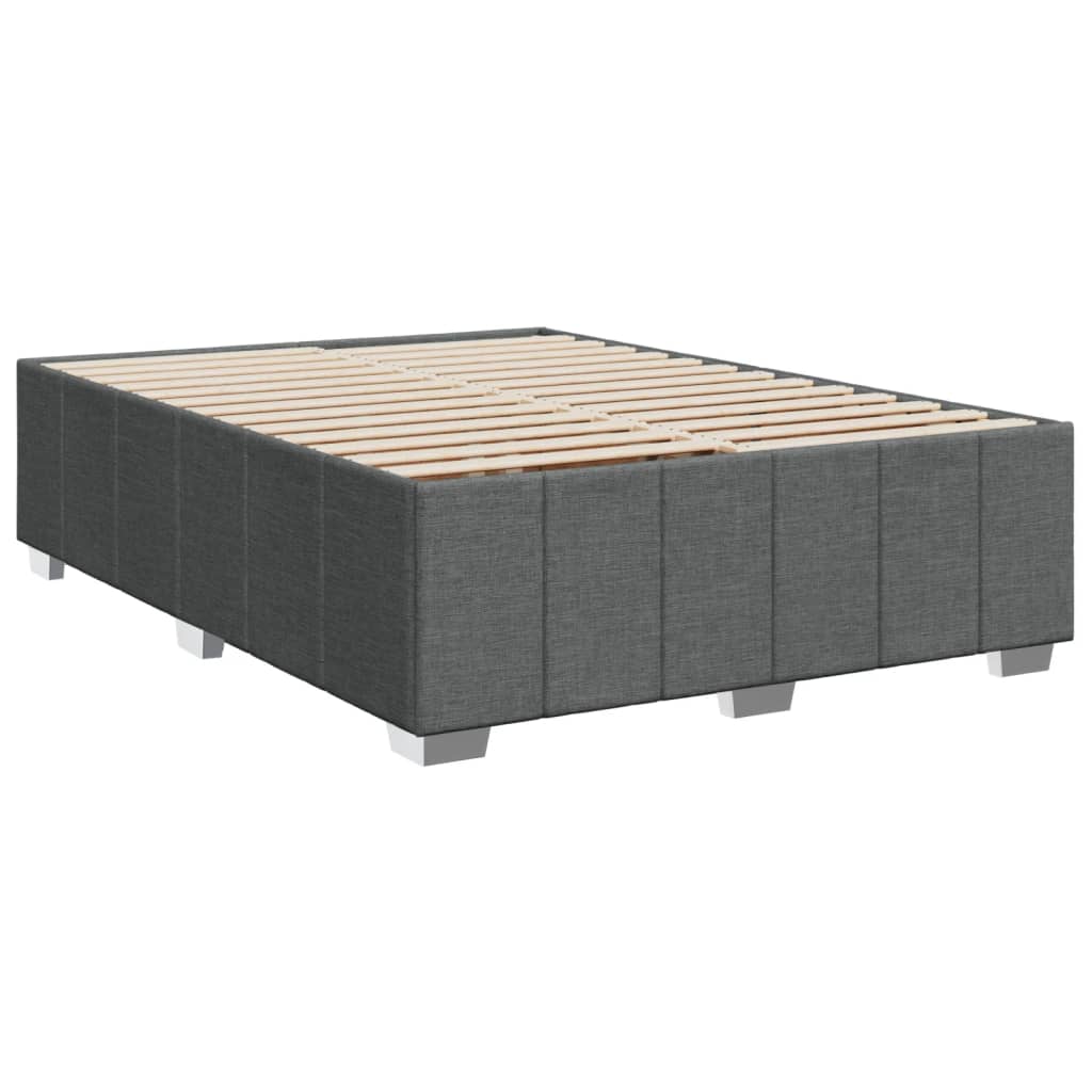 Boxspringbett mit Matratze Dunkelgrau 140x190 cm Stoff