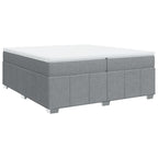 Boxspringbett mit Matratze Hellgrau 200x200 cm Stoff
