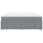 Boxspringbett mit Matratze Hellgrau 200x200 cm Stoff
