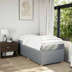 Boxspringbett mit Matratze Hellgrau 80x200 cm Stoff