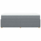 Boxspringbett mit Matratze Hellgrau 80x200 cm Stoff
