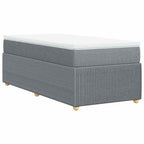 Boxspringbett mit Matratze Hellgrau 80x200 cm Stoff
