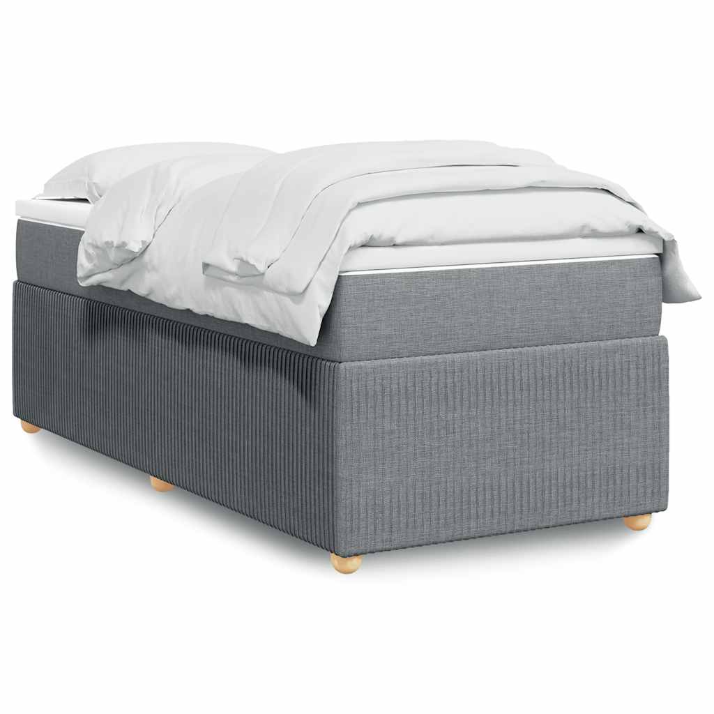 Boxspringbett mit Matratze Hellgrau 80x200 cm Stoff