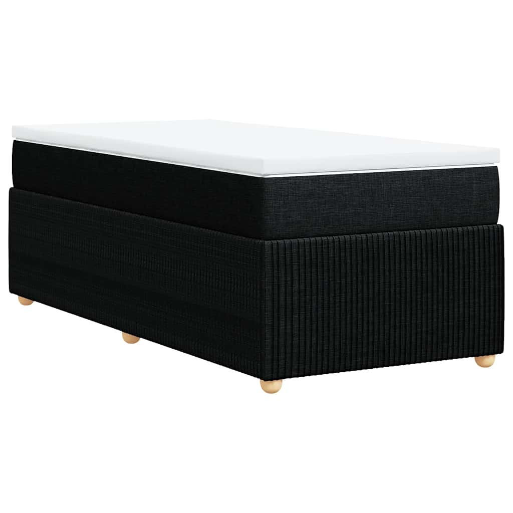 Boxspringbett mit Matratze Schwarz 80x200 cm Stoff