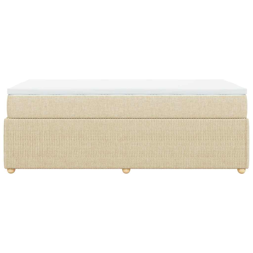 Boxspringbett mit Matratze Creme 80x200 cm Stoff