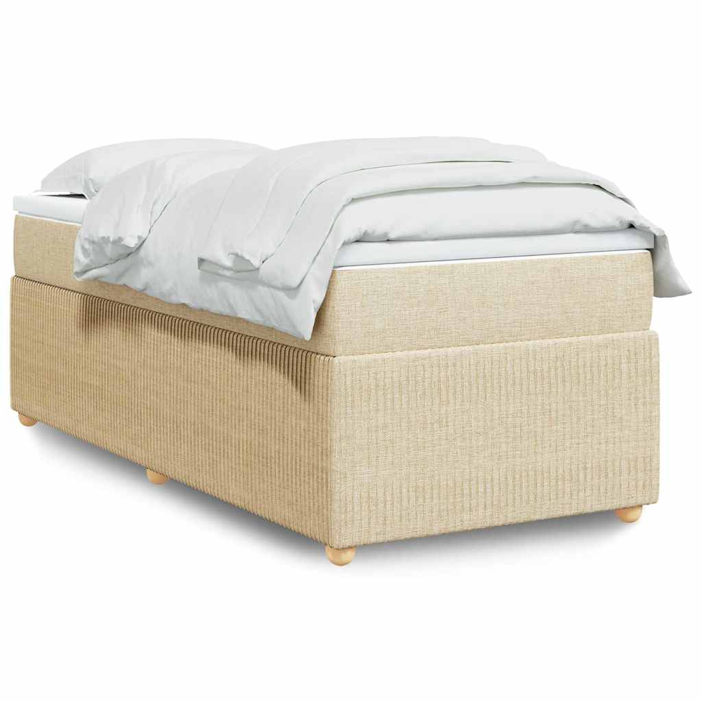 Boxspringbett mit Matratze Creme 80x200 cm Stoff