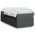 Boxspringbett mit Matratze Dunkelgrau 90x190 cm Stoff