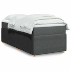 Boxspringbett mit Matratze Dunkelgrau 90x190 cm Stoff