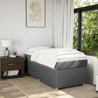 Boxspringbett mit Matratze Dunkelgrau 100x200 cm Stoff