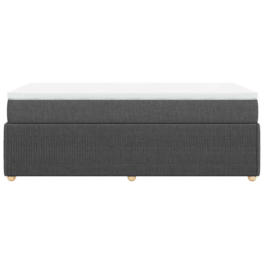 Boxspringbett mit Matratze Dunkelgrau 100x200 cm Stoff