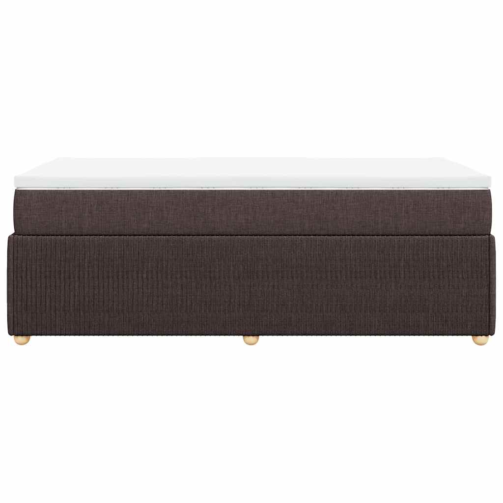 Boxspringbett mit Matratze Dunkelbraun 100x200 cm Stoff