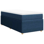 Boxspringbett mit Matratze Blau 100x200 cm Stoff