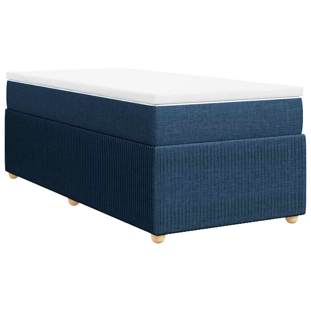 Boxspringbett mit Matratze Blau 100x200 cm Stoff