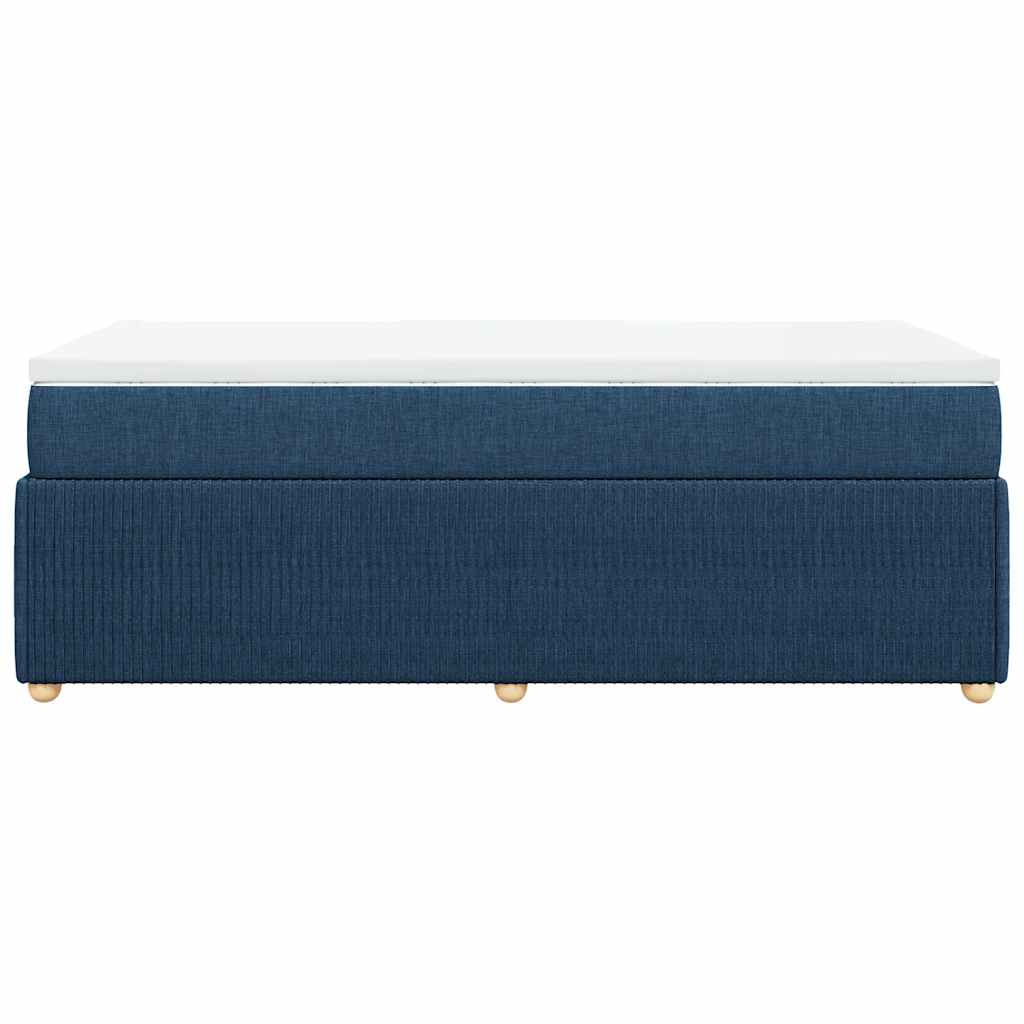 Boxspringbett mit Matratze Blau 100x200 cm Stoff
