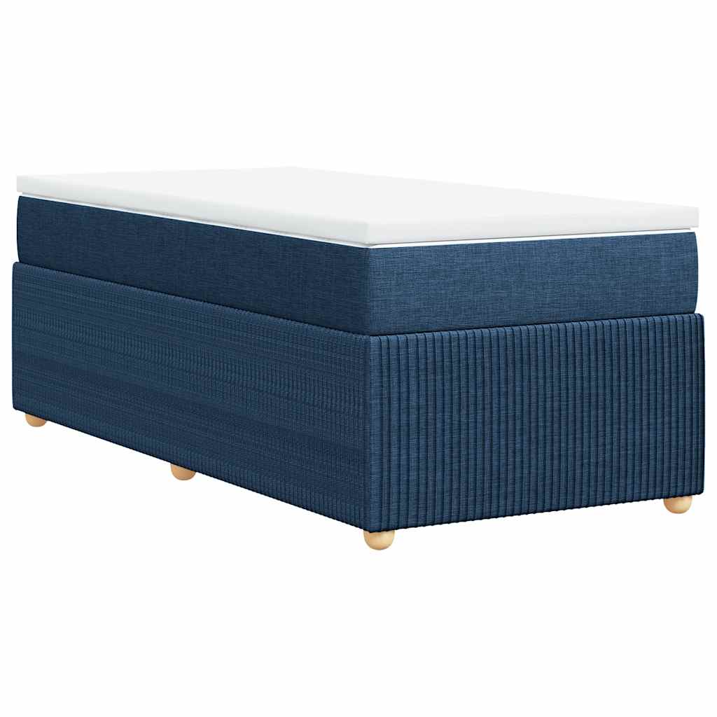 Boxspringbett mit Matratze Blau 100x200 cm Stoff