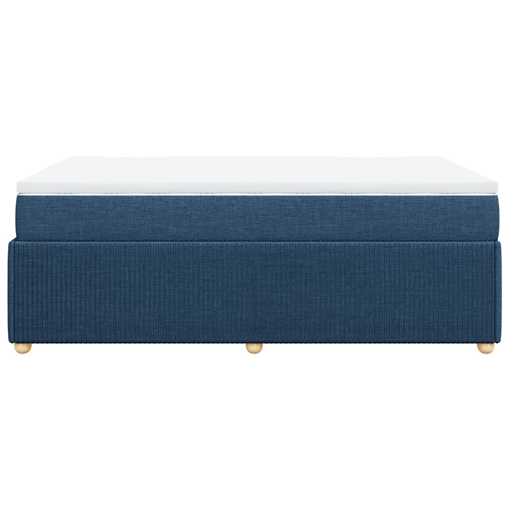 Boxspringbett mit Matratze Blau 120x190 cm Stoff