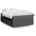 Boxspringbett mit Matratze Dunkelgrau 140x190 cm Stoff