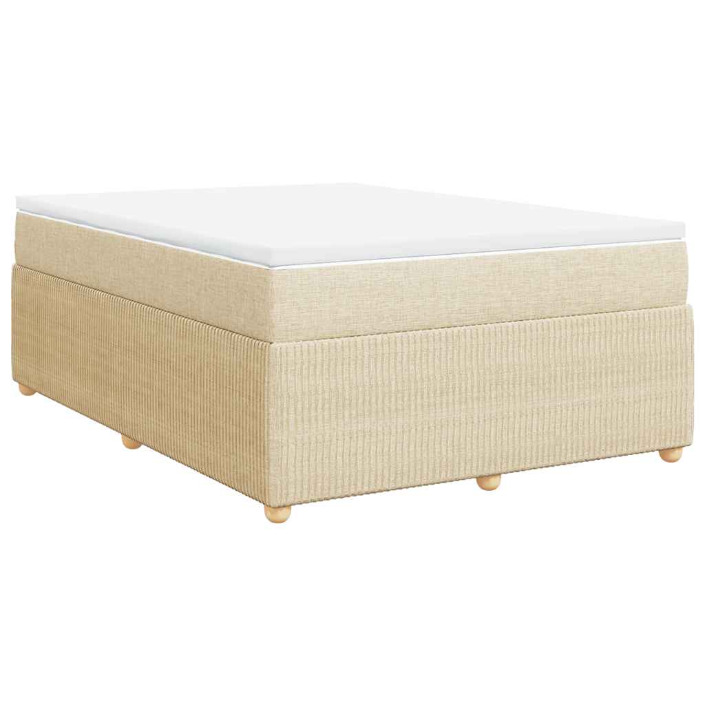 Boxspringbett mit Matratze Creme 160x200 cm Stoff