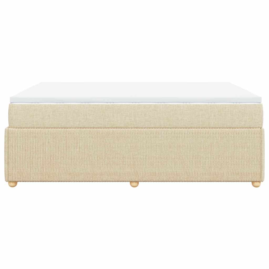 Boxspringbett mit Matratze Creme 160x200 cm Stoff